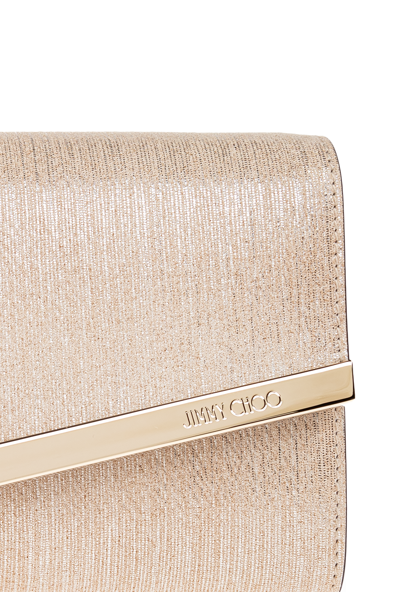 JIMMY CHOO エミ ミラ ホチ ハック EMMIEMIF GOLD Emmie |Soft Gold Metallic Linear Leather Clutch | JIMMY CHOO CA